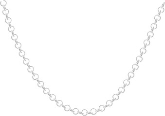 Silver chain necklace isolated on black background