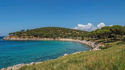 Obraz premium Gorgeous views of the beautiful island of Crete from the coastline and lush greenery.