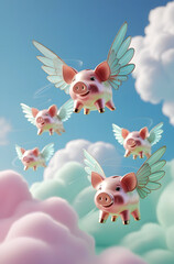 flying pink piggy bank