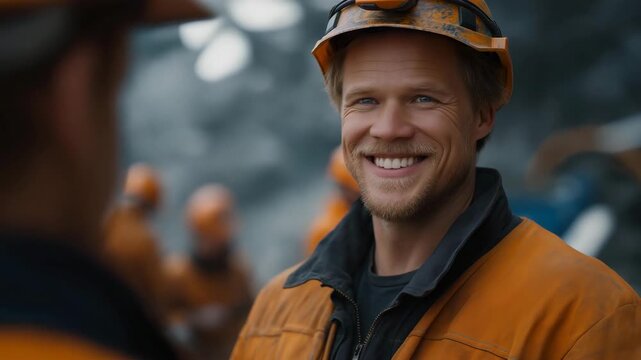 Autonomous mining drills operating deep underground with AI sensors and robotic maintenance arms, emotion of determination and innovation visible, representing smart extraction technologies,