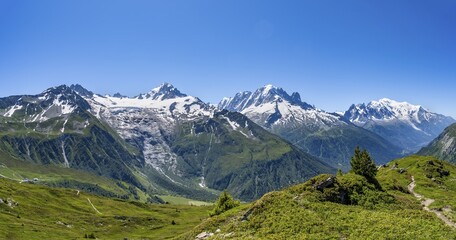 Mountain Panorama With Glaciated Mountain