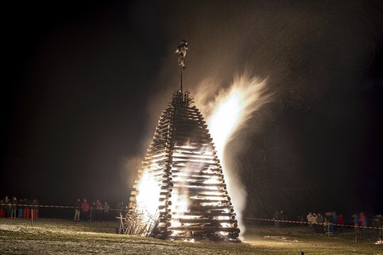Funkenfeuer, near Reichenbach, Allg&auml;u, Bavaria, Germany