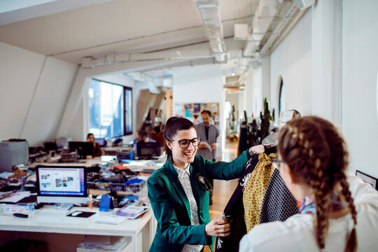 Designers working in textile design office