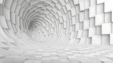 Fototapeta premium Optical illusion white checker 3d. Chess background time hole vector. Spiral line pattern deep trippy tunnel warp distort vortex, check psychedelic board. 53461222 1