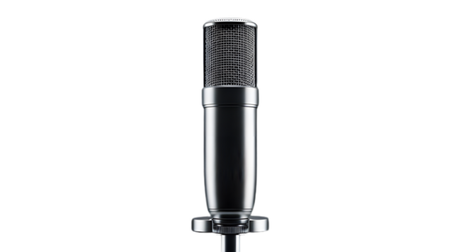 Studio microphone recording microphone condenser microphone audio microphone professional microphone sound on transparent background