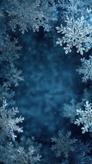 Beautiful Snowflakes on a Blue Background Creating a Winter Wonderland Scene for Seasonal Decor