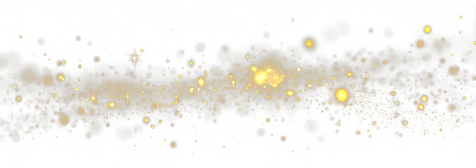 Soft gold sparkles form a delicate gradient overlay, ideal for luxury projects. Enhances light effects and visual harmony. Perfect for elegant seasonal graphics. PNG