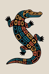 Colorful Alligator Flat Design Illustration