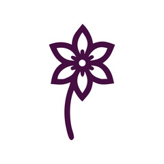 flower, plant, nature, purple, outline, illustration, drawing, graphic, icon, symbol, minimalist, simple, design, element, stem, petals, bloom, blossom, flora, botanical, organic, clean, isolated, whi