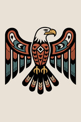 Native American Eagle Illustration, Tribal Art