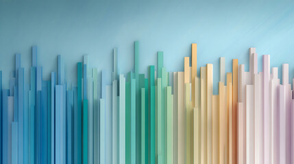 Obraz premium Abstract Glass Background with Ribbed Texture, Blue Green Gradient, and Premium 3D Effect. Vertical Lines and Pattern for Modern Decor, Wallpaper, or Cosmetic Design. 60366998 1