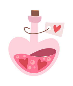 Love potion flask magic elixir