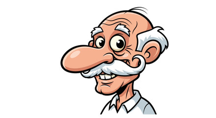 Obraz premium Caricature of an elderly man with a distinctive nose and expressive eyes character design
