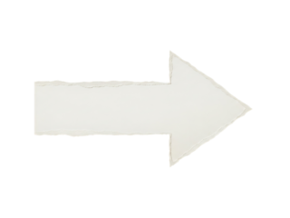 Torn paper arrow pointing right isolated on transparent background