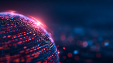 Data visualization technology with abstract glowing sphere, futuristic blue background, big data analytics, digital network representation, and modern UI design for insights and information 11697484 1