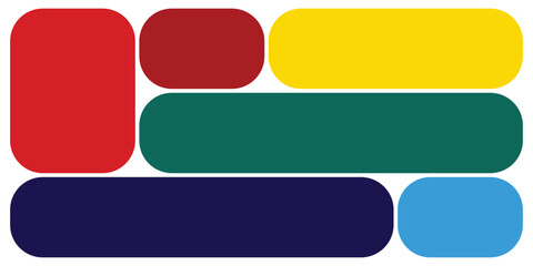 Abstract bento grid layout with vibrant rounded rectangles and color blocks vector