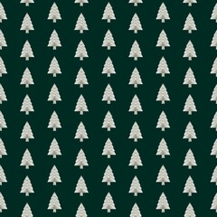 A modern minimalist seamless pattern with abstract geometric Christmas trees. A simple festive design perfect for wrapping paper, cards, wallpaper, and holiday branding