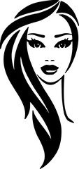 Vector of a woman with long hair for beauty and salon design
