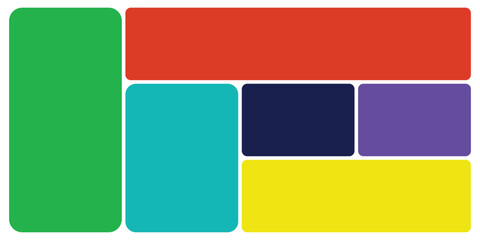 Abstract geometric shapes vibrant color blocks modern design layout vector