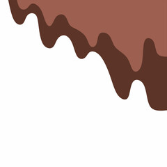 Fototapeta premium chocolate drip vector, choco melted, hot cocoa flow, sweet dessert vector, milk drop illustration, brown liquid wave, melting chocolate cartoon