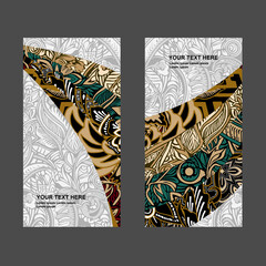 card design with classic batik ornamental motif © Herodian