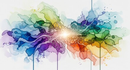Abstract watercolor art of unity consciousness