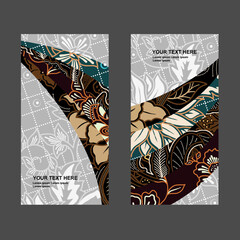 card design with classic batik ornamental motif © Herodian