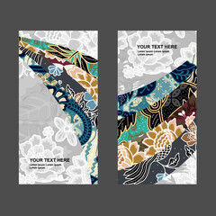 card design with classic batik ornamental motif © Herodian