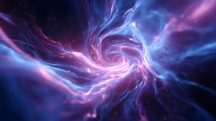 Cosmic Dance: A captivating depiction of a swirling galaxy, where vibrant hues of purple and blue intertwine, creating a mesmerizing celestial ballet in the vast expanse of space.
