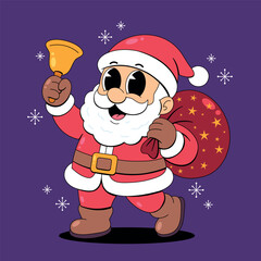 Santa Claus with Bell and Gift Sack