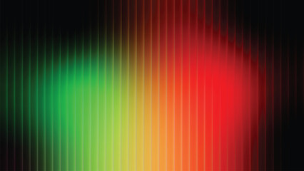 Neon Vertical Stripes, Glass ripple texture with gradient background, new red green. Abstract rainbow spectrum pattern vector design backdrop illustration.