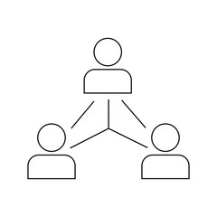 Network of people connected together minimalist icon