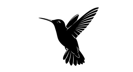 Obraz premium Silhouette of a hummingbird in flight isolated on transparent background
