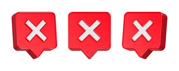 Fototapeta premium cross in red chat 3d rendering icon 