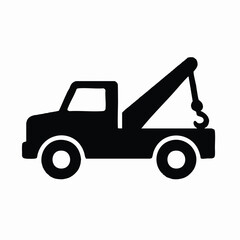 Naklejka premium tow truck service vehicle silhouette icon