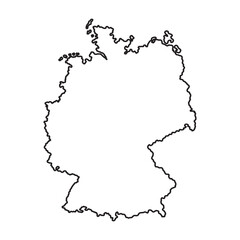 Germany country map outline, a minimal black line vector illustration isolated on a white background for graphic design