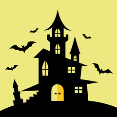 halloween background with castle