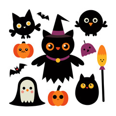 set of halloween monsters