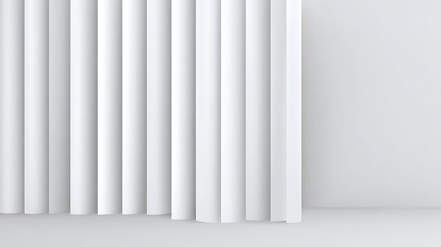 Corrugated metal texture with ribbed glass and steel sheet pattern. Abstract silver and white 3D window with fluted panel stripes. Premium wall ripple with light and frosted polycarbonate d 59393522 1