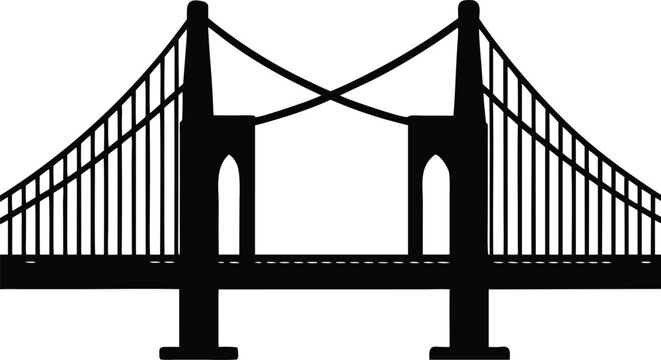 Verrazzano-Narrows Bridge silhouette vector illustration