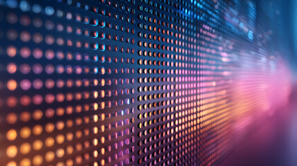 LED screen with SMD dot pattern and digital mesh panel texture. RGB gradients or abstract circle effects for video backgrounds. Bright billboard design or concert grid for monitor display. 90934952 1