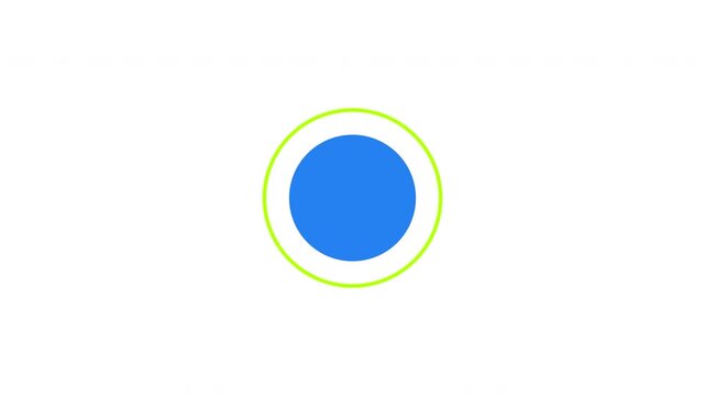 Pulsating solid blue circle with green ripple loading animation. Vibrant energetic effect. Animated throbber on transparent background. UI design element 4K video for waiting. Progress indicator