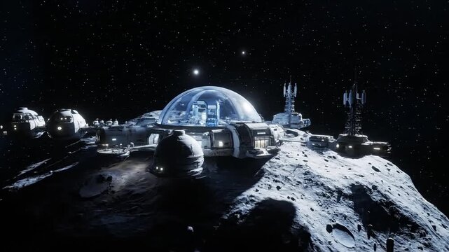 A group of spaceships sitting on top of a rocky surface