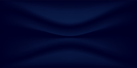 Blue navy studio room. Limbo dark background. Abstract 3d backdrop for product presentation. Minimal wall scene. Showcase, promotion display. Vector stage mockup illustration