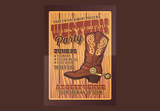 Western Party Flyer