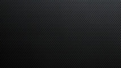 Pattern grid black metal plate with small holes, Carbon background and graphite surface or dark textured, Top view and macro shot of sheet material, Used as backdrop or wallpaper