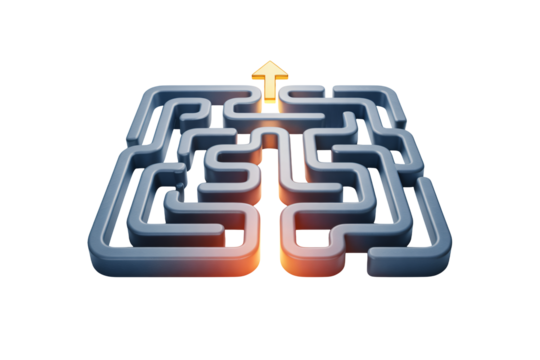 Navigate complex challenges and find your path to success with this dynamic maze leading to a clear goal and brighter future.