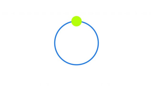 Orbit path with rotating dot loading animation. Dotted line circle spinner. Animated throbber on transparent background. UI design element 4K video for download, update. Progress indicator, buffering