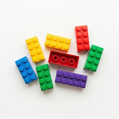 Colorful Toy Blocks on white background