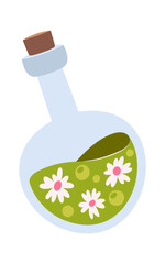 Magic elixir with daisy flowers